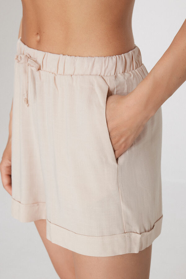 Shorts in Tela Viscosa Garzata  