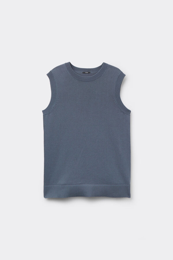 Gilet Cotone e Modal in Maglia Calata  