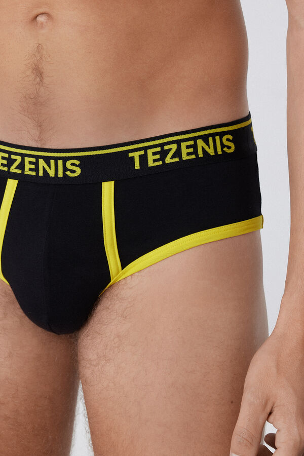 Organic Cotton Briefs with Contrasting Trim and Logo  