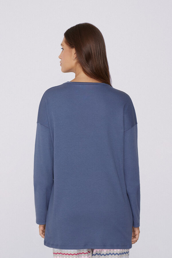 Long-Sleeved Oversized Cotton Top  