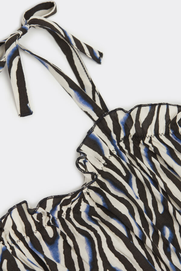 Vestito Spalline Sottili con Arriccio Tela Viscosa Bimba  