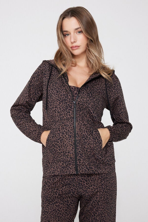 Kapucnis Szabadidő Felső Cipzrral &eacute;s &Ouml;sszeh&uacute;z&oacute; Zsin&oacute;rral  