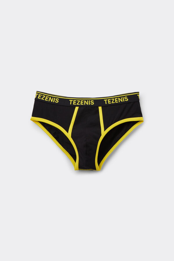 Organic Cotton Briefs with Contrasting Trim and Logo  