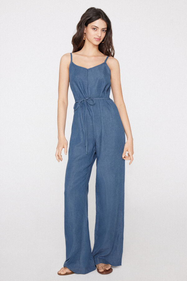 Denim Canvas Long Dungarees  