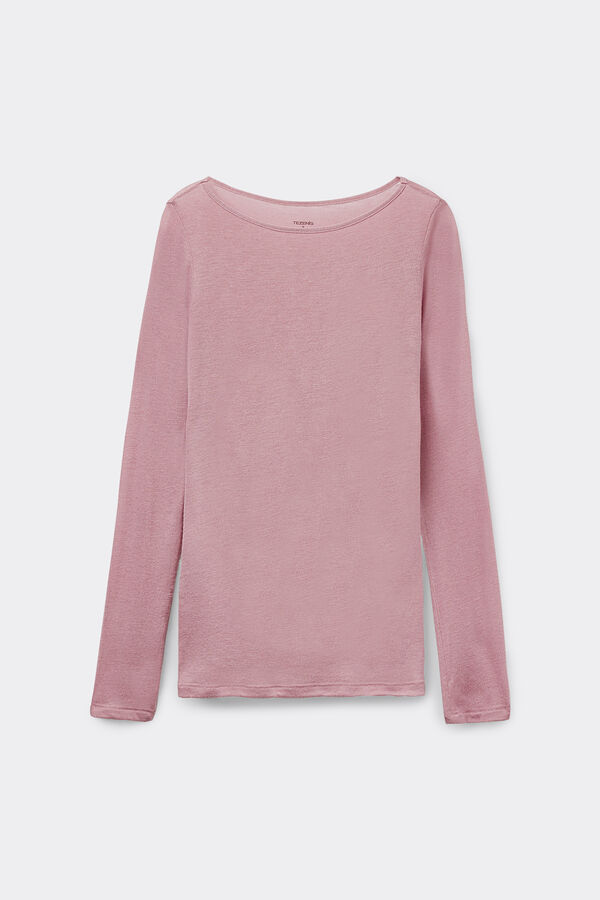 Lightweight Viscose and Merino Wool Boat Neck Top  