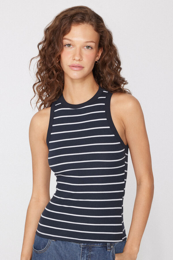 Ribbed Cotton Racer Back Camisole  