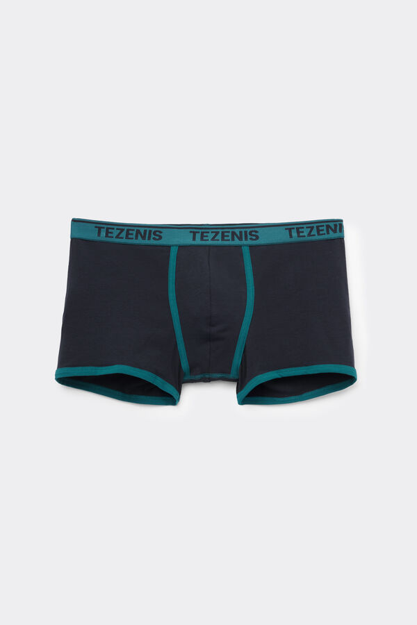 Boxer Coton Biologique Bords Contrastants Logo  