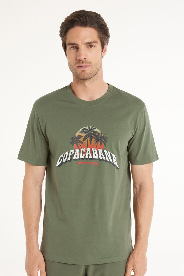 T-shirt 100% Cotone Girocollo con Ricamo  
