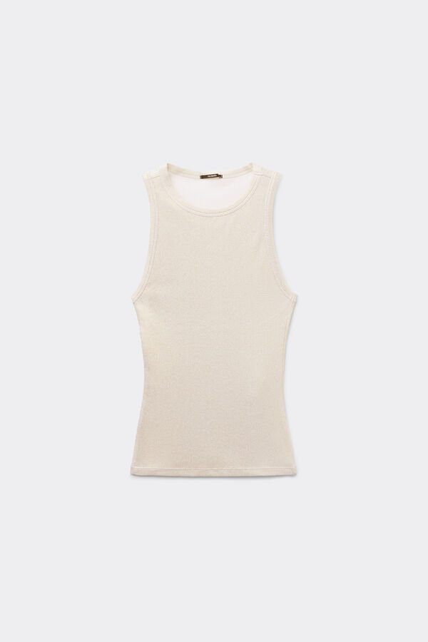 Metallic-Effect Halterneck Camisole  