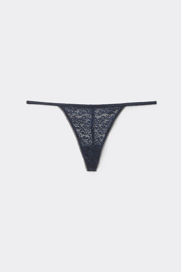 G-String with Thin Tanga-Style Panel in Recycled Lace  