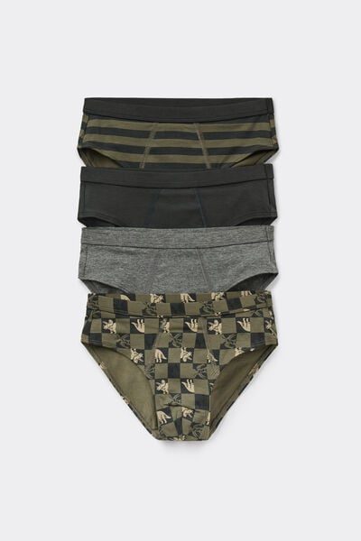 4 Paia di Slip Bimbo in Cotone Stampato