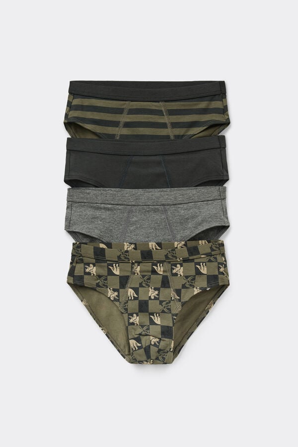 4 Paia di Slip Bimbo in Cotone Stampato  