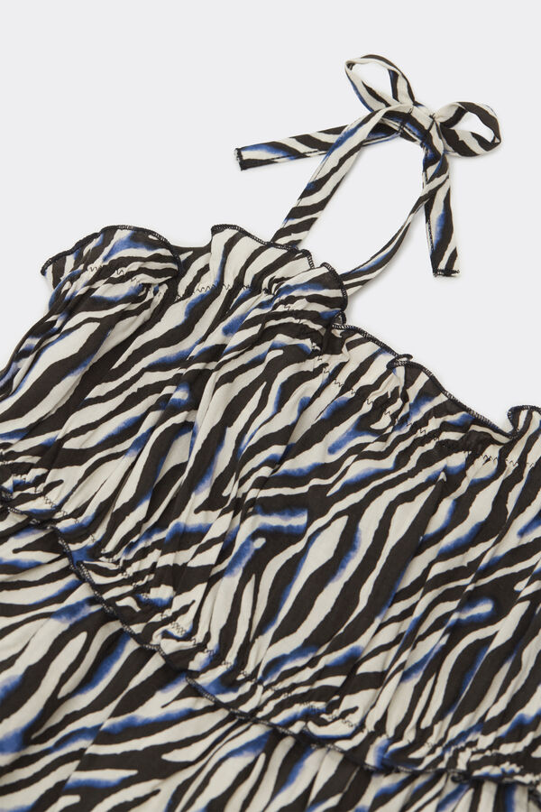 Vestito Spalline Sottili con Arriccio Tela Viscosa Bimba  