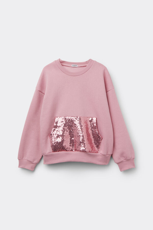 Schweres Sweatshirt mit Pailletten-Tasche f&uuml;r M&auml;dchen  