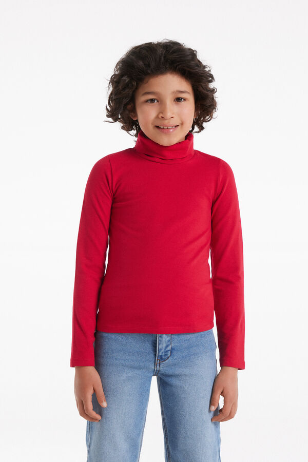 Kids&rsquo; Unisex Long-Sleeved Polo Neck Thermal Cotton Top  