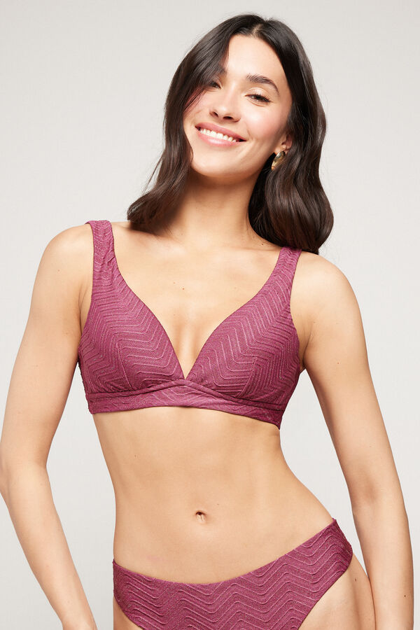 Bikini Triangolo a Spalla Larga Sparkling Touch Malva  
