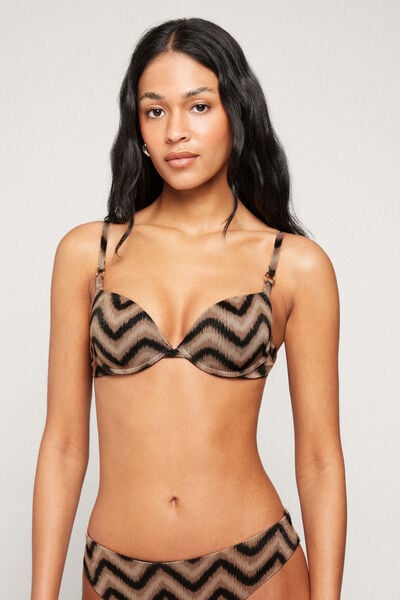 Sujetador Bikini Push-Up con Relleno Chevron Shine