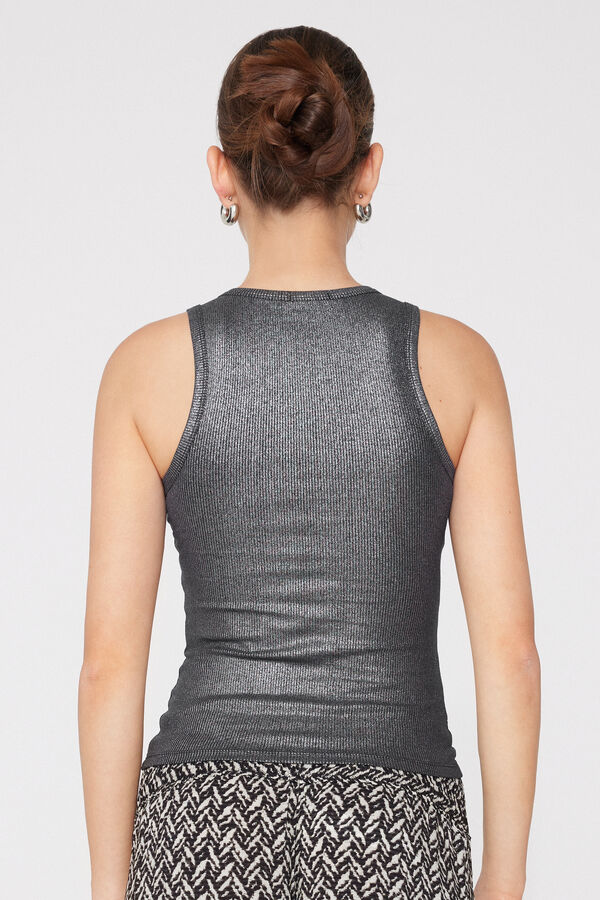 Metallic-Effect Halterneck Camisole  