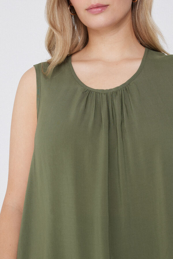 Viscose Canvas Camisole with Wide Shoulder Straps  