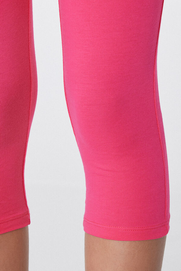 Capri-Leggings aus einfarbiger Baumwolle f&uuml;r M&auml;dchen  