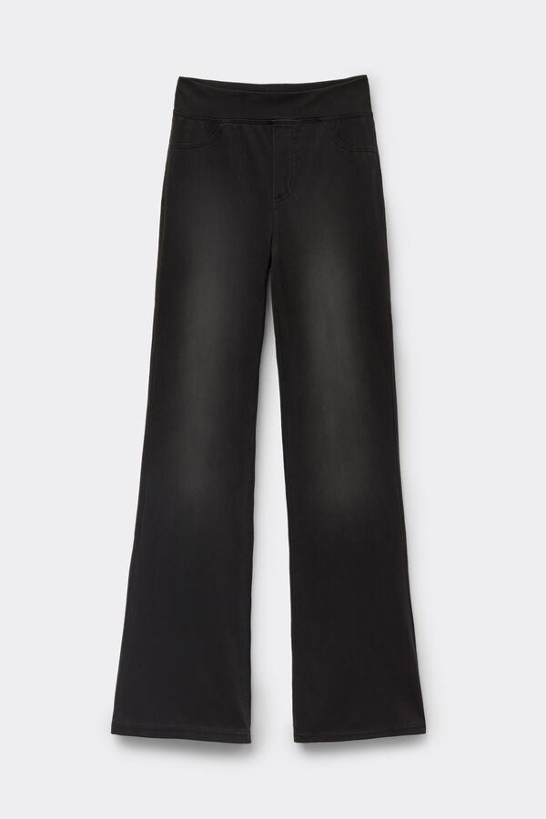 Soft Flex Denim Flare Pants  