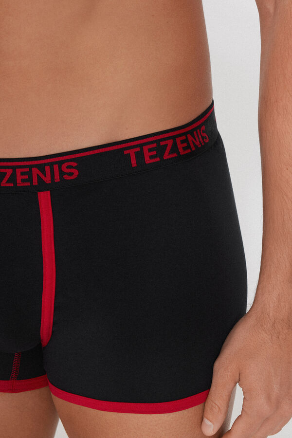 Boxers de algod&atilde;o com orlas contrastantes  