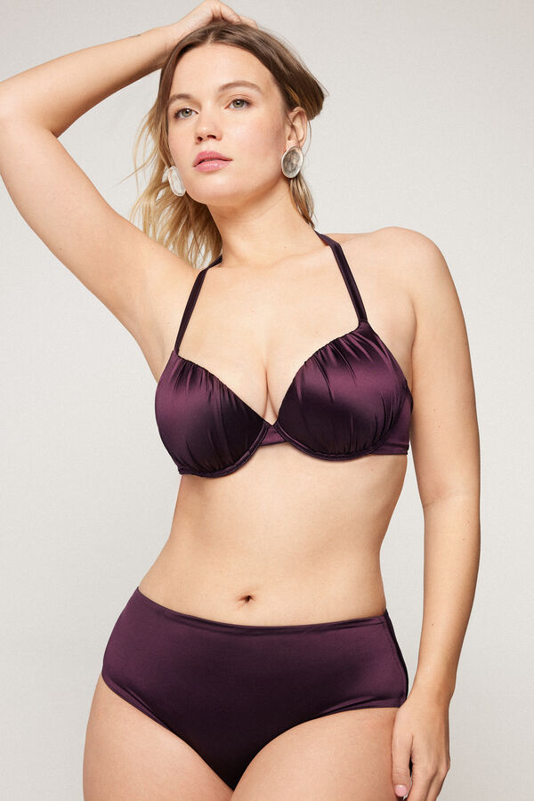 Bikini Push-Up Leggermente Imbottito Shiny Glam Bordeaux  