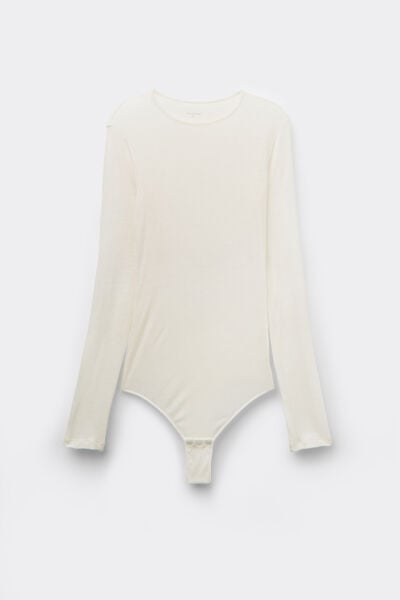 Body Col Rond En Viscose Et Laine M&eacute;rinos