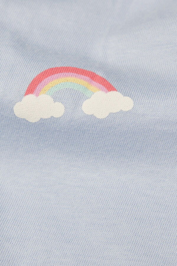 Kurzer Baumwoll-Pyjama mit Regenbogenprint f&uuml;r M&auml;dchen  