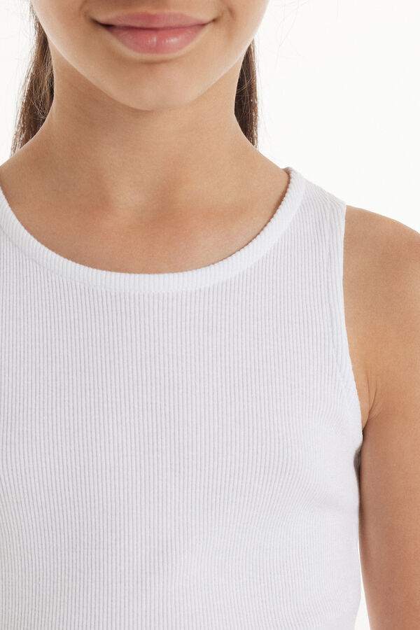 Girls&rsquo; Ribbed Camisole with Wide Shoulder Straps  