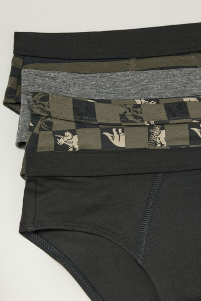 4 Paia di Slip Bimbo in Cotone Stampato