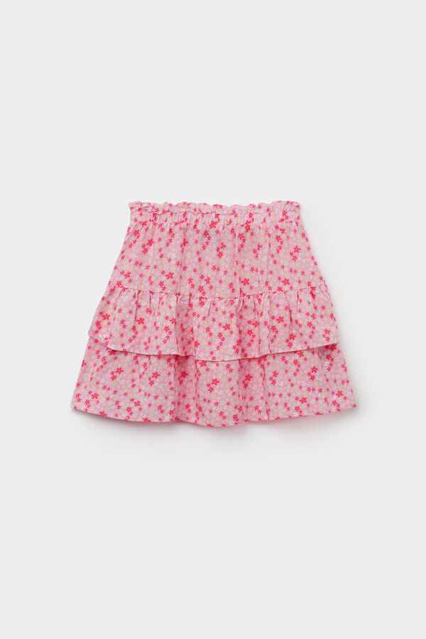 Jupe en Toile de Viscose Fille Ruches  