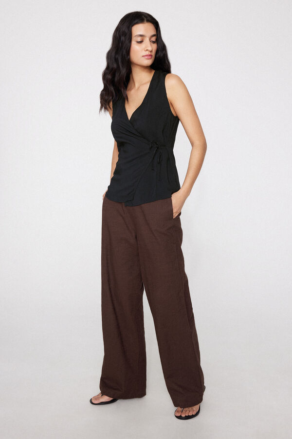 Gilet in Tela Viscosa con Laccetto  
