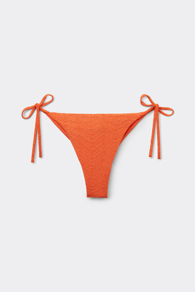 Orange Sparkling Touch Tie Brazilian Bikini Bottoms