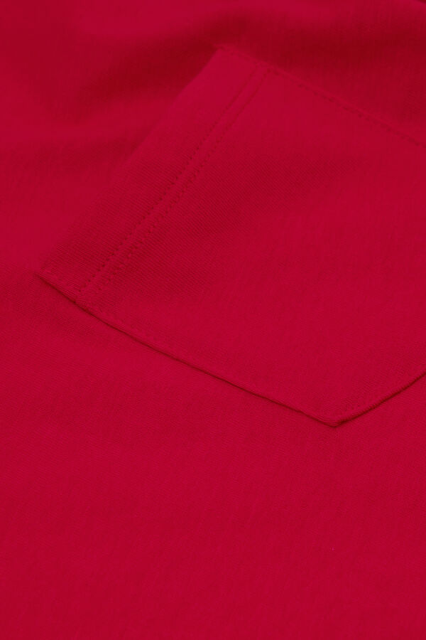 T-shirt Col Rond Coton Poche Gar&ccedil;on  