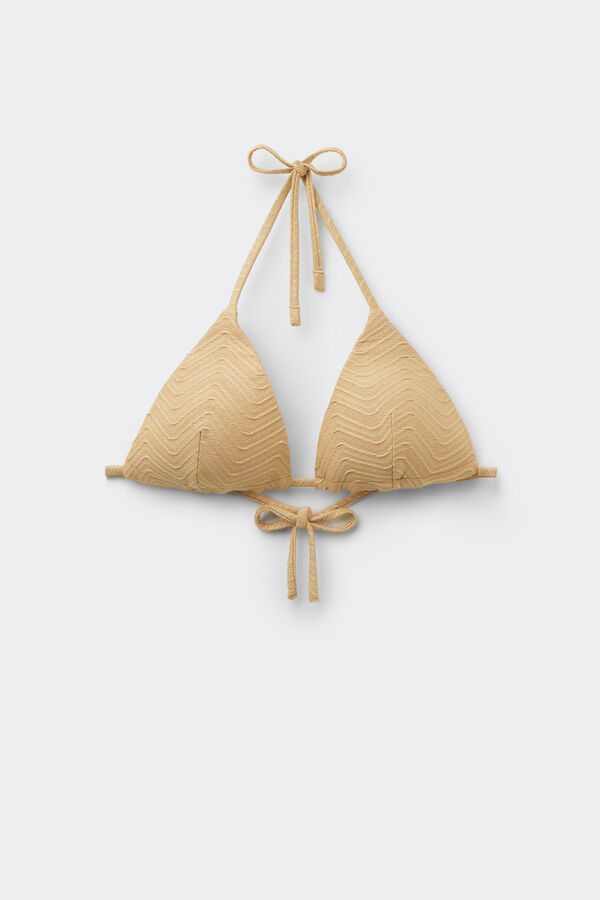 Gold Sparkling Touch Lightly Padded Triangle Bikini Top  