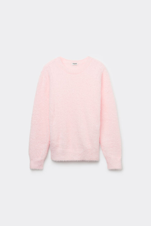 Pull Col Rond en Fourrure  