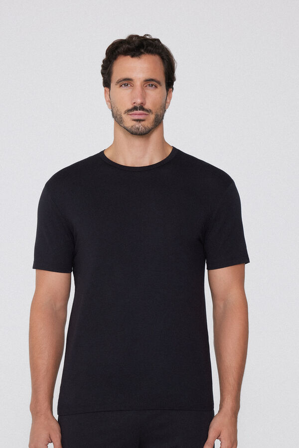 Round-Neck Viscose T-Shirt  