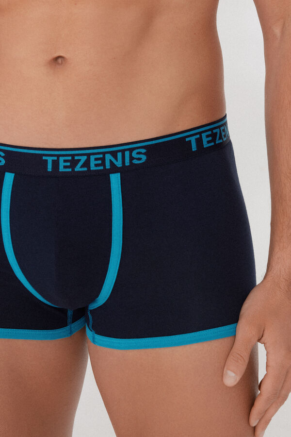 Boxers de algod&atilde;o com orlas contrastantes  