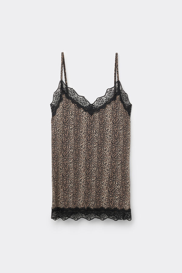 Майка з V-подібним Вирізом зі Вставками з Мережива  