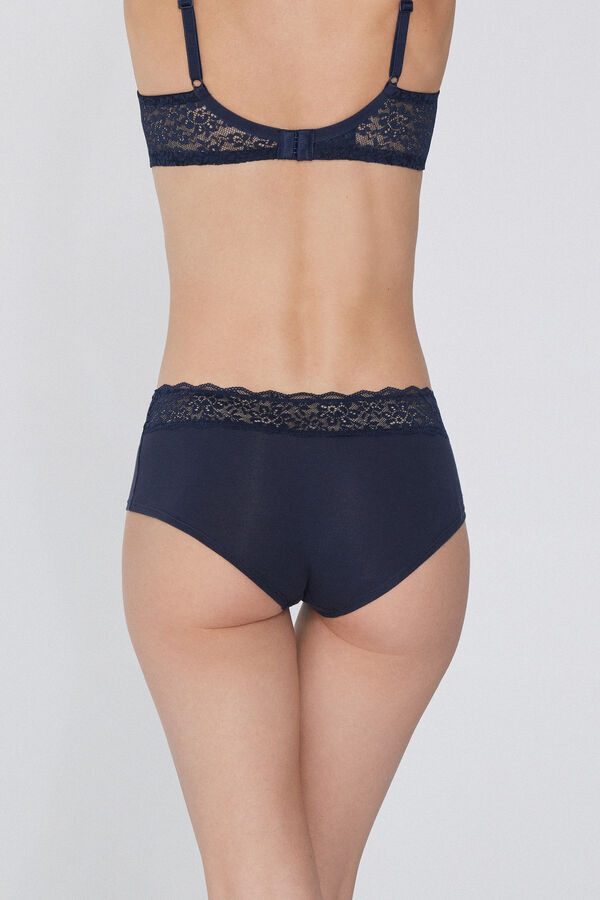 Culotte in Cotone con Pizzo Riciclato  