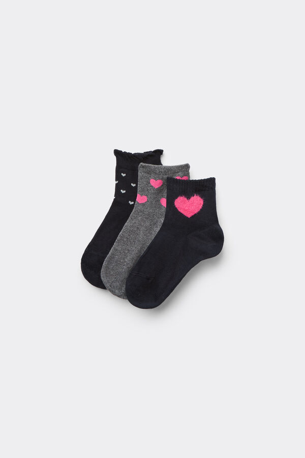 3&nbsp;Paar gemusterte Baumwoll-Kurzsocken f&uuml;r M&auml;dchen  