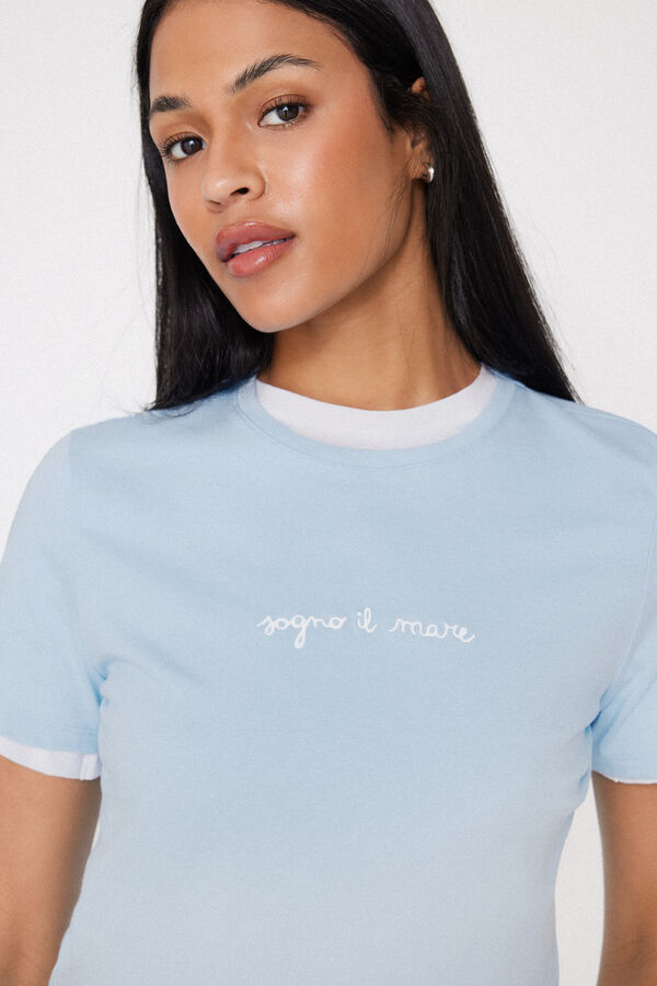 T-Shirt in 100% Cotone con Stampa  