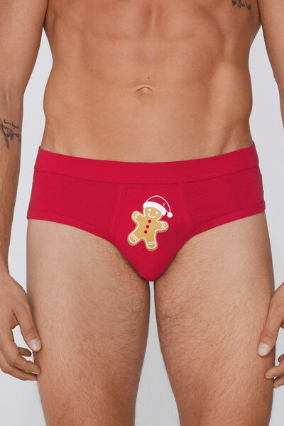 Christmas Print Stretch Cotton Briefs