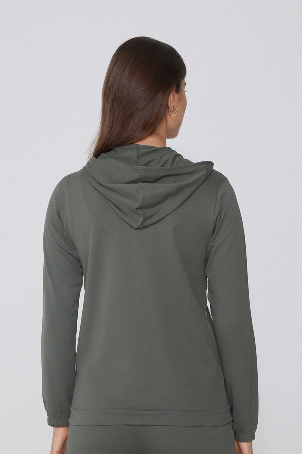 Lightweight Hooded Sweatshirt with Zip and Drawstring  