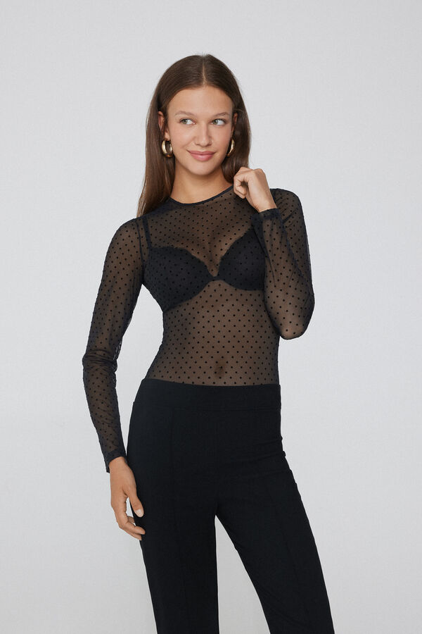 Long Sleeve Polka Dot Body  