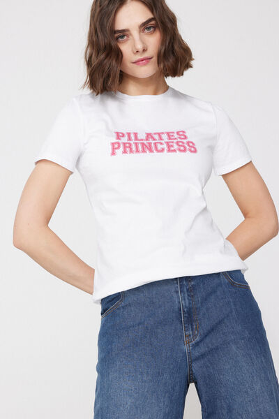T-Shirt van 100% Katoen met Print