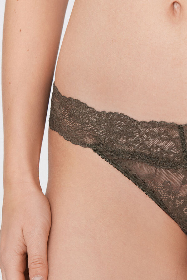 High-Cut Recycled Lace G-String  