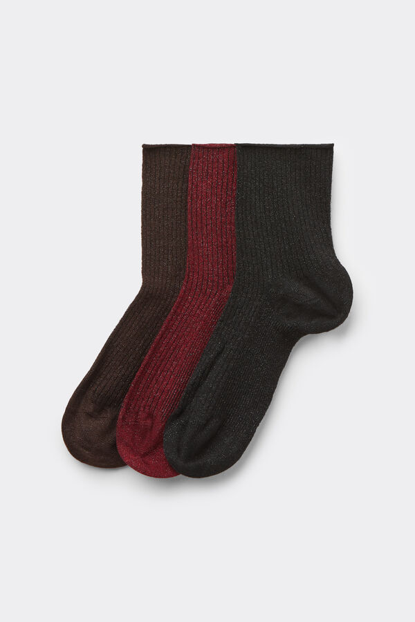 3&nbsp;Пари Шкарпеток у Рубчик без Резинки для Жінок  