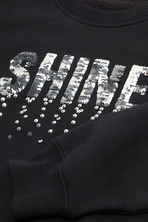 Sweatshirt f&uuml;r M&auml;dchen mit &bdquo;Shine&ldquo;-Pailletten-Print  